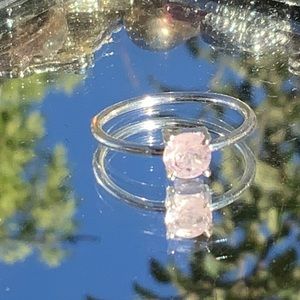BOUTIQUE FACETED MORGANITE 925 STERLING SILVER RING, SIZE 8.5